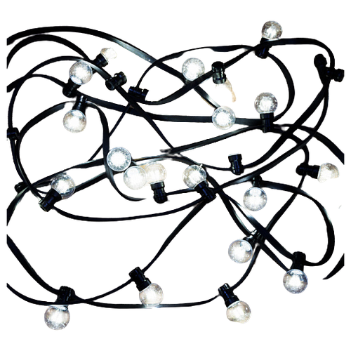 Гирлянда NEON-NIGHT LED Galaxy Bulb String 10м, Черный Каучук, 30 ламп*6 LED Белые, IP65