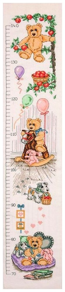 Teddy Height Chart #PCE962 Anchor Набор для вышивания 14 x 78 см Счетный крест