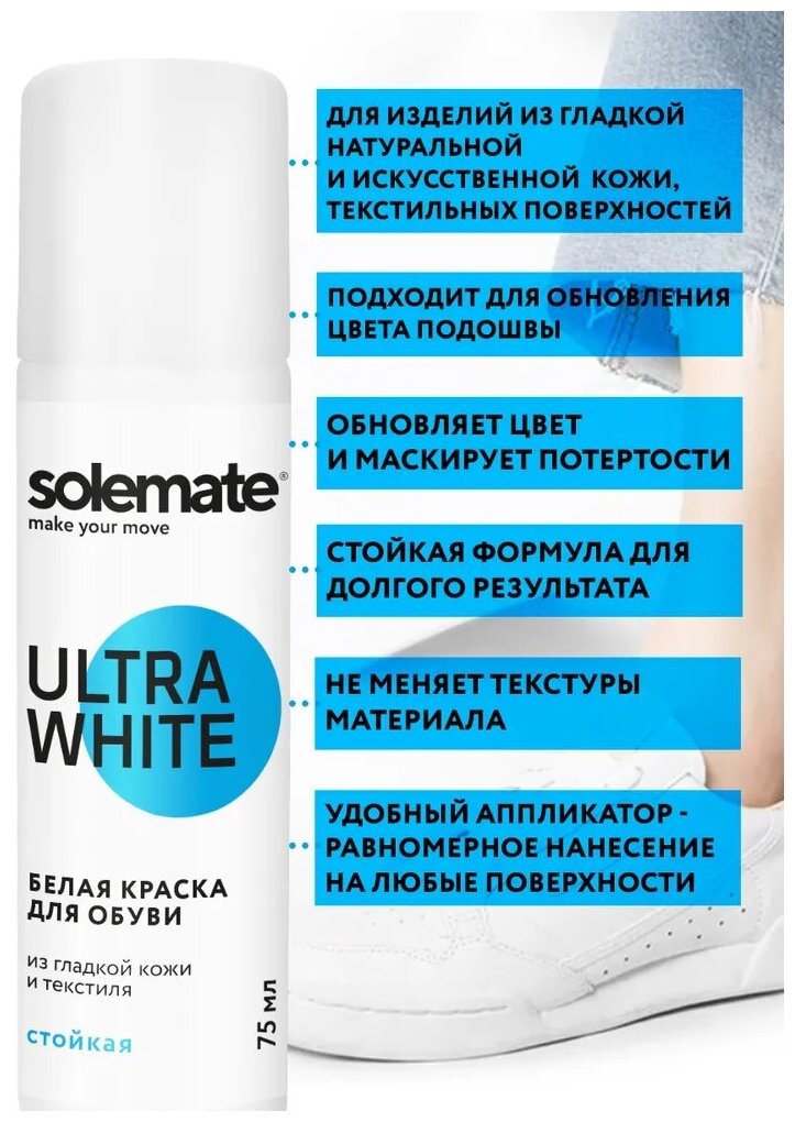 Краска для белой обуви, кроссовок , подошвы Solemate Ultra White