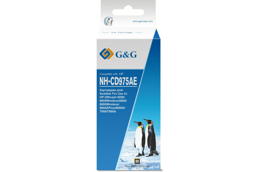 Картридж G&G струйный черный (56.6мл) для HP Officejet 6000/6000Wireless/6500/6500Wireless - фото №3