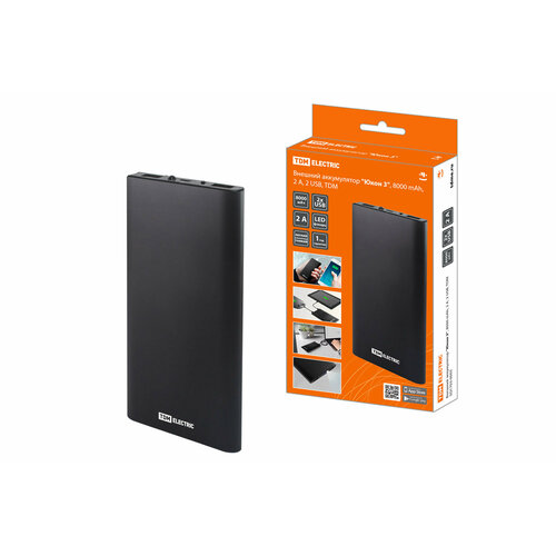 Внешний аккумулятор Юкон 3 8000 mAh 2 А 2 USB TDM 186700₽