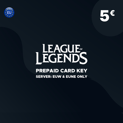 League of Legend Riot Points 5 EUR Европа Пополнение счета Код активации Евро Подарочная карта Gift Card 63500₽
