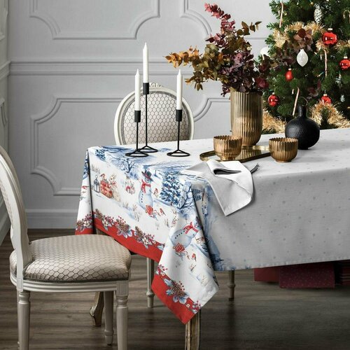 Скатерть из рогожки Alice Textile Праздник, хлопок 100 %, 180 х 145 см, новый год 2025