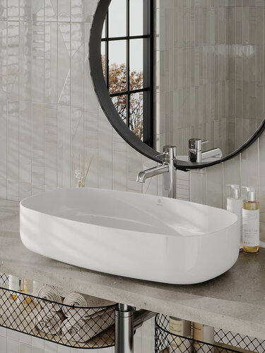 Изображение товара Раковина накладная Orange B07-675W санфарфор, белый глянец