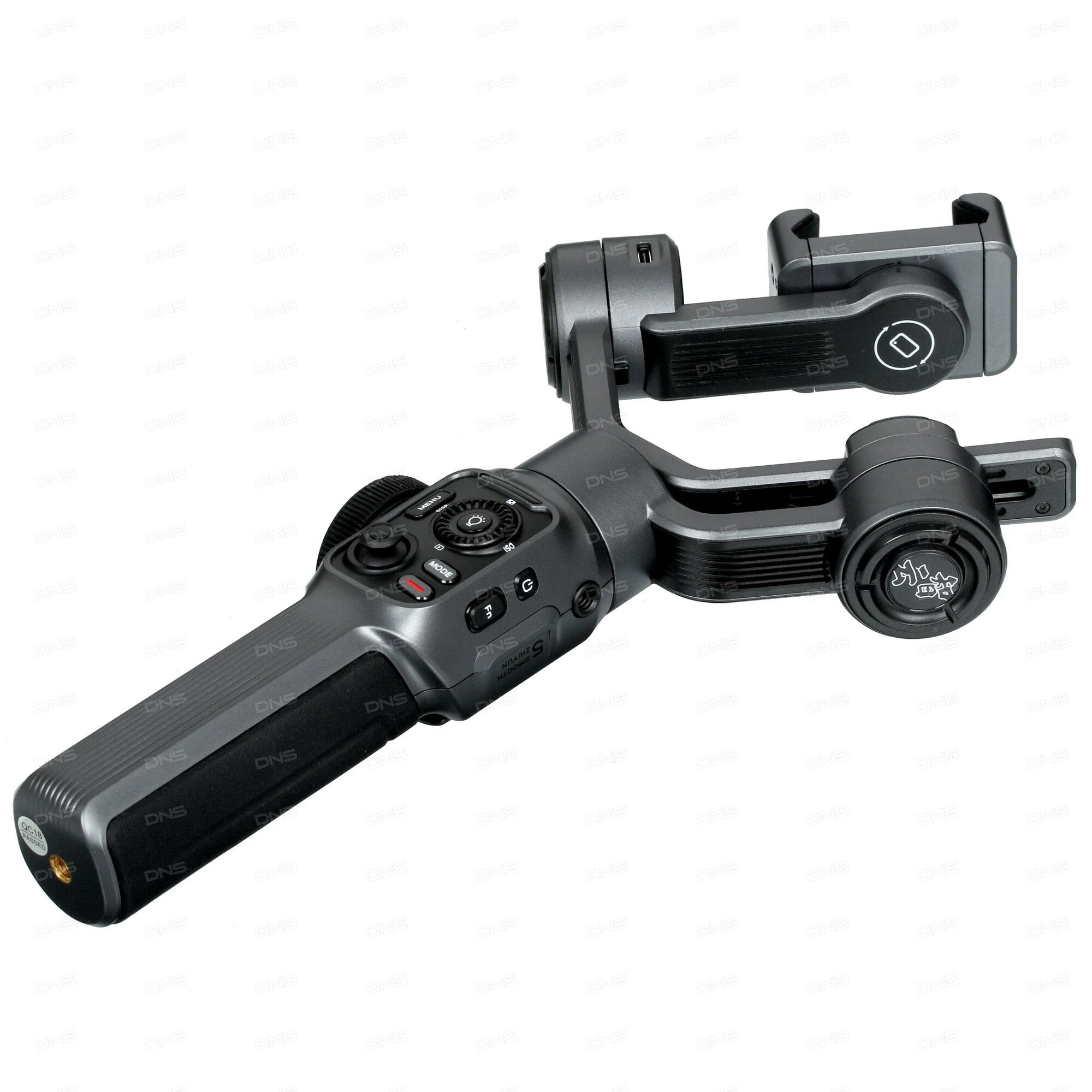 Стабилизатор Zhiyun "Smooth 5", 3 оси стабилизации, алюминий, Bluetooth, серый — фото 1