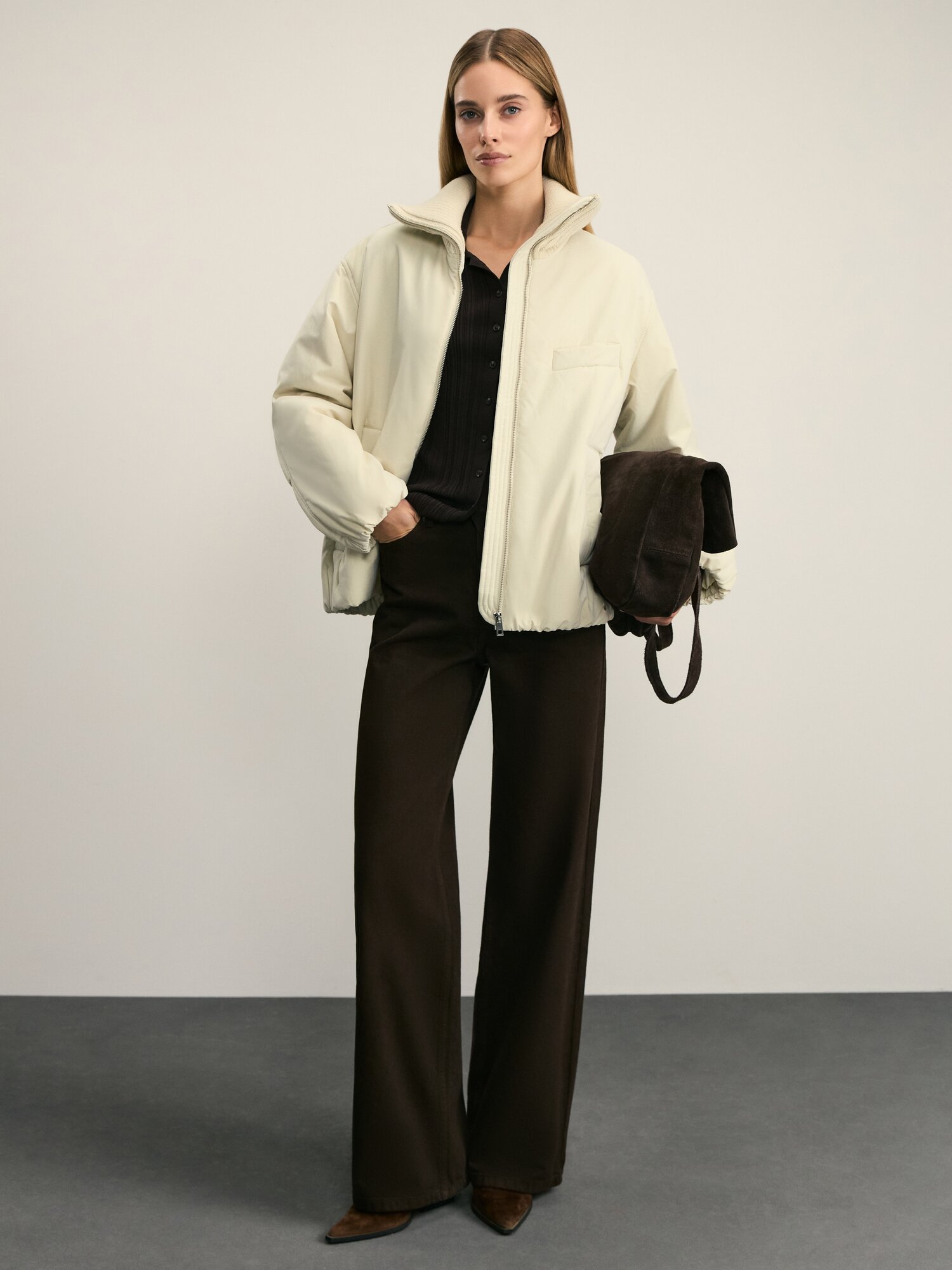 Бомбер Zarina размер XS (RU 42) слоновая кость