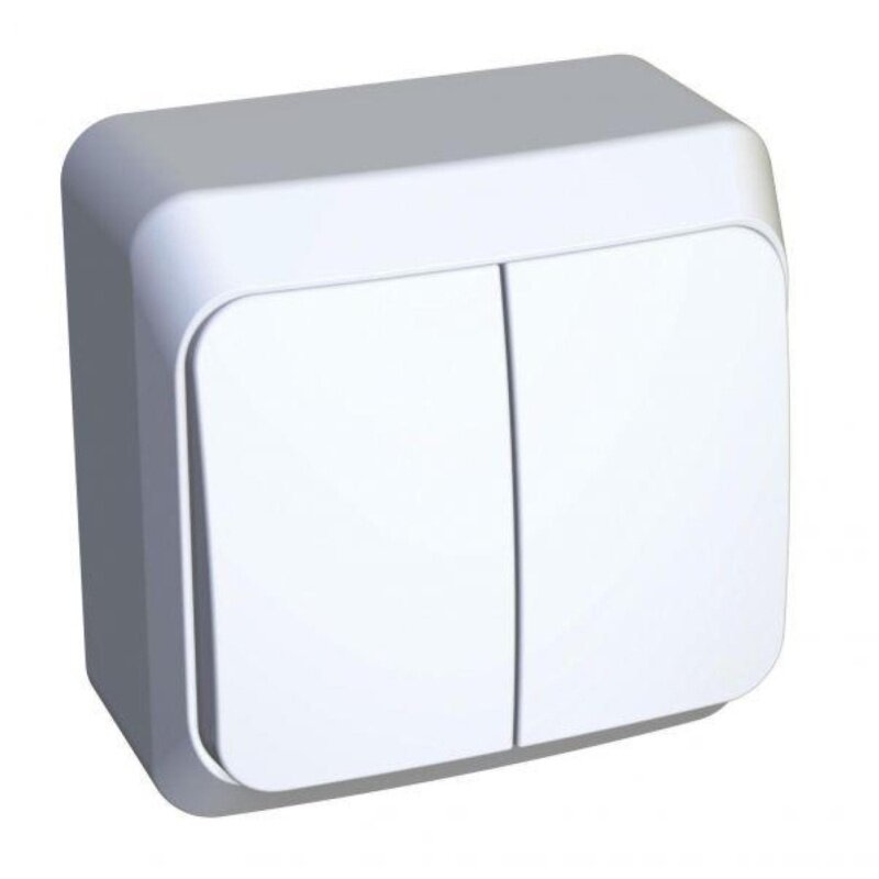 Выключатель Schneider Electric "Этюд", белый, 2 клавиши (BA10-002B)