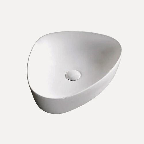 Изображение товара Накладная раковина Ceruttispa CR0089 51 накладная, без отверстия под смеситель, фарфоровая, раковина для ванной, белая, глянцевая