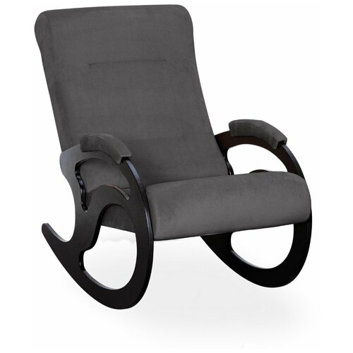 Кресло качалка для взрослых Вилла Кресло-качалка для дома ткань велюр цвет серый графит Grey (927)