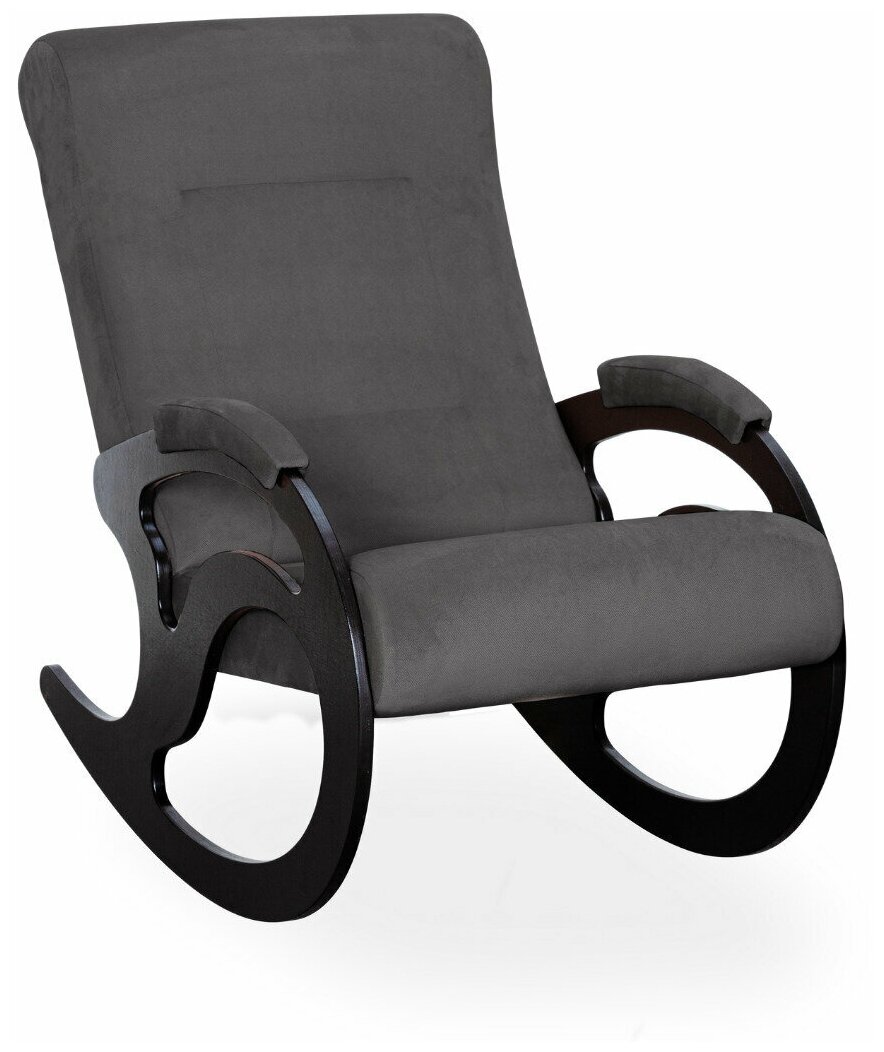 Кресло качалка для взрослых Вилла Кресло-качалка для дома ткань велюр цвет серый графит Grey (927)