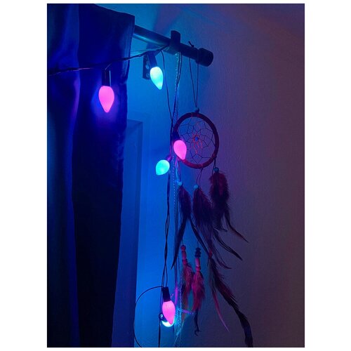 Ловец снов амулет Виденье декор для дома бордовый