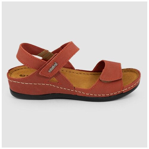 Сандалии из натуральной кожи INBLU 06-2A красного цвета (Размер 38 / 24см)