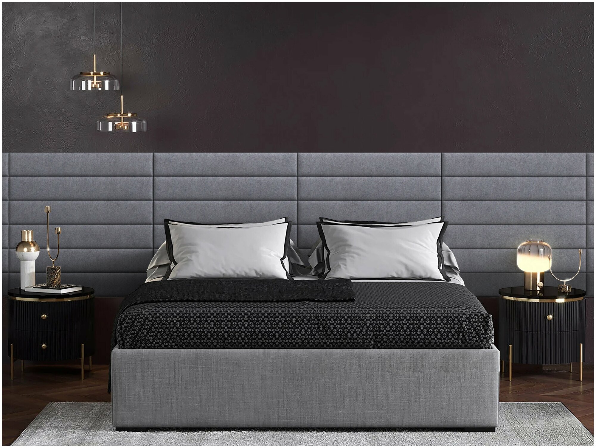 Панель кровати Alcantara Gray 15х90 см 4 шт.
