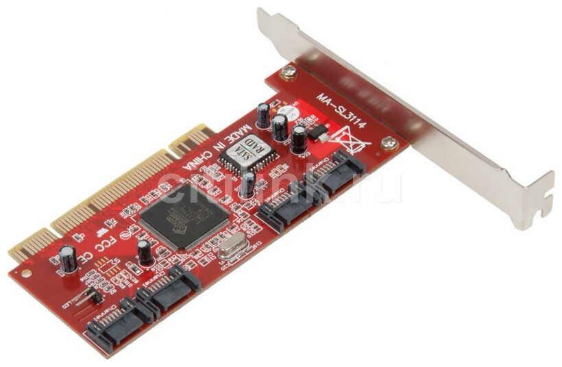 Контроллер PCI SIL3114 4xSATA Bulk