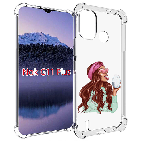 Чехол MyPads любительница-снега женский для Nokia G11 Plus задняя-панель-накладка-бампер