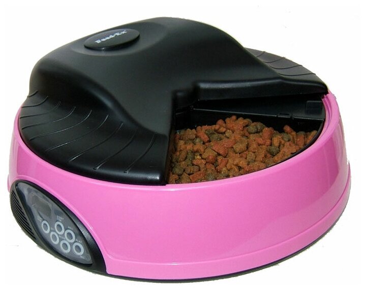 Автоматическая кормушка "Feed-Ex", на 4 кормления, с емкостью для льда или воды, цвет: розовый
