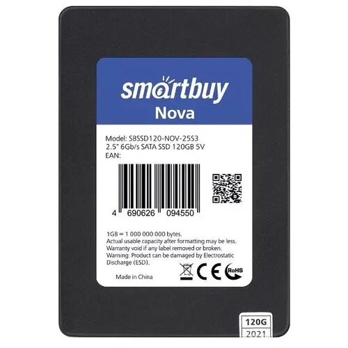 Твердотельный накопитель SmartBuy 120 ГБ SATA SBSSD120-NOV-25S3 твердотельный накопитель smartbuy revival 3 120 гб sata sb120gb rvvl3 25sat3