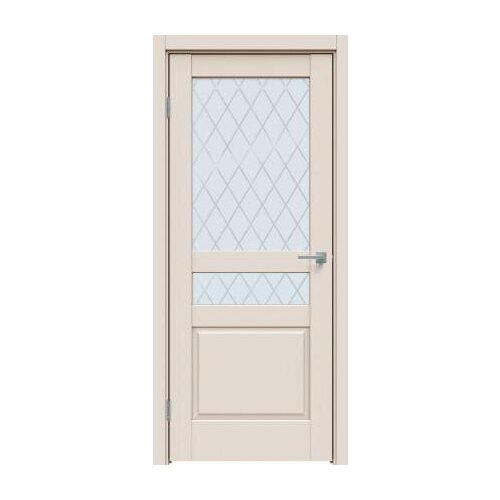 Дверь межкомнатная, Модель 637 ПО, Цвет Магнолия, Стекло Ромб, 600x2000мм, Комплект