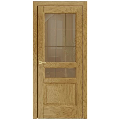 Межкомнатная дверь шпон Атлантис-2 дуб натуральный со стеклом