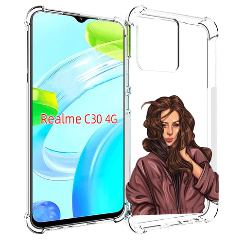 Чехол MyPads Арт рисунок девушки для Realme C30 4G / Narzo 50i Prime задняя-панель-накладка-бампер