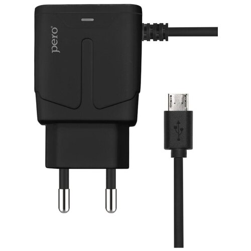 Зарядное устройство сетевое PERO TC04 1USB 2.1A + MICRO-USB CABLE черный