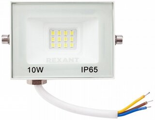 Rexant Прожекторы светодиодные и Светильник уличный консо 605-023 Прожектор светодиодный СДО 10Вт 800Лм 5000K нейтральный свет, белый корпус