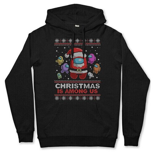 фото Худи dreamshirts с принтом рождество среди нас - among us мужской черный 48 dream shirts