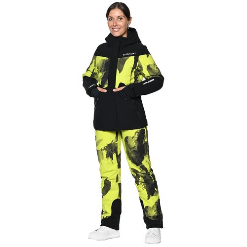 Комплект с полукомбинезоном RAIDPOINT, зимний, карман для ски-пасса, капюшон, водонепроницаемый, размер 46, желтый