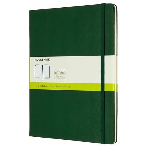 Блокнот Moleskine CLASSIC QP092K15 19x25 см, 192 стр, нелинованный, твердая обложка, зеленый