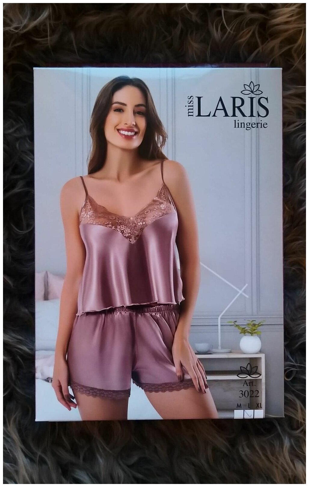 Пижама miss LARIS lingerie, размер 44, розовый, серебряный - фотография № 3