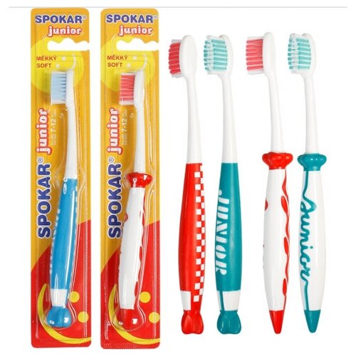 Spokar Junior Extra soft Детская зубная щетка Plus, 6-12 лет зубная щетка spokar 3429 x soft 3 3 мл