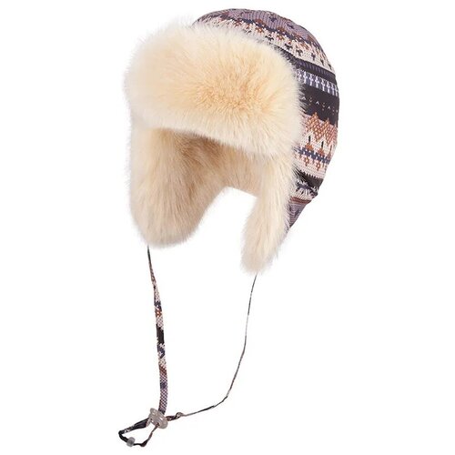 фото Шапка-ушанка tutu зимняя, подкладка, размер 48-50, серый, коричневый