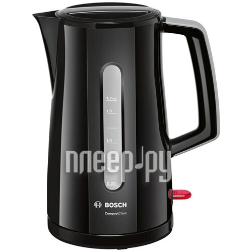 Чайник Bosch TWK 3A013, черный чайник bosch twk3a011 1 7l