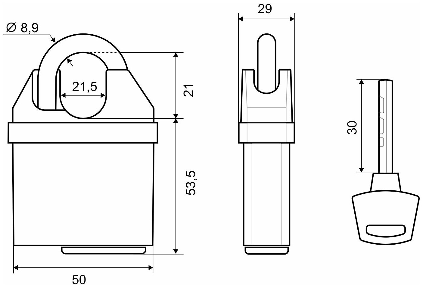 Замок навесной Palladium Openclose System Palladium 902F-50