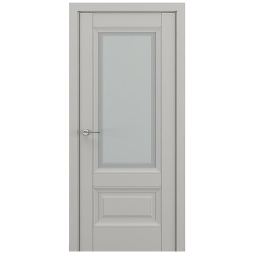 Дверь межкомнатная, Модель ПО турин В2, Цвет Матовый Серый, 700x2000мм, Комплект