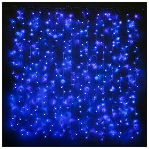 Snowhouse Светодиодный Занавес 1.5*1.5 м, 368 синих LED ламп, прозрачный ПВХ, соединяемый, IP20 LDCL368-B-E