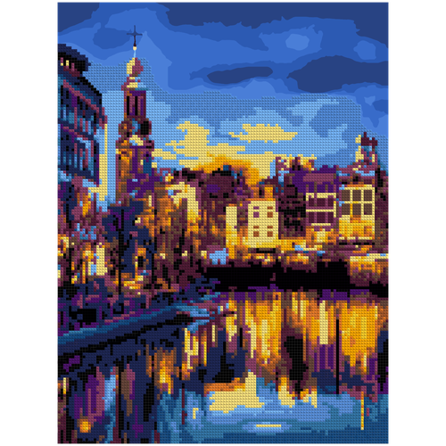 Алмазная мозаика вышивка с частичным заполнением LORI Канал в Амстердаме, 40х30 см, Им-Ам-011