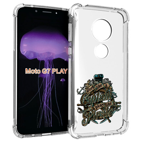 Чехол MyPads капитан пиратов для Motorola Moto G7 Play задняя-панель-накладка-бампер