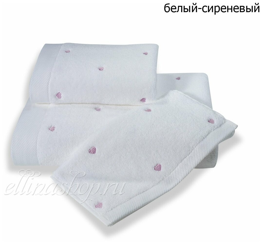 Soft cotton Полотенце Love цвет: белый, красный (50х100 см) - фотография № 3