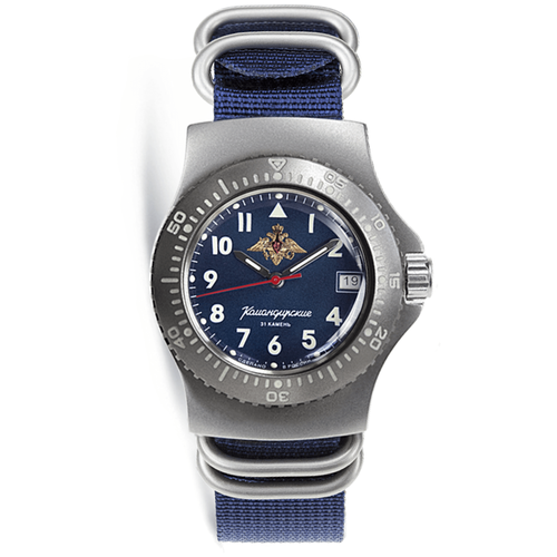 Наручные часы Восток Командирские, синий наручные часы восток командирские командирские 219075 механические российские белый золотой