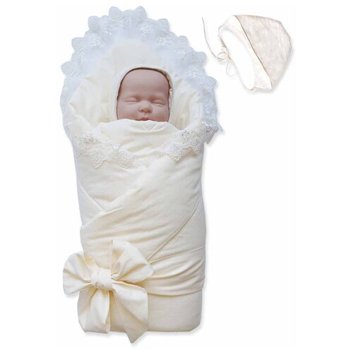 фото Набор на выписку (конверт, одеяло, чепчик), бежевый baby nice