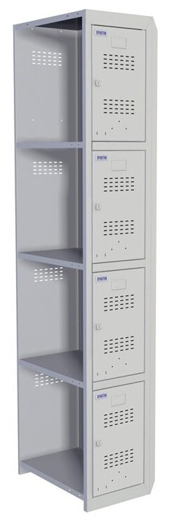 Шкаф для раздевалок Промет модульный Практик ML-04-30 дополнительный модуль, 1830х300х500, 1 секция - фотография № 3