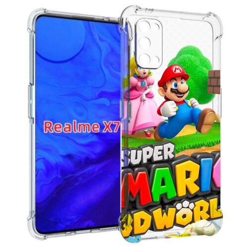 Чехол задняя-панель-накладка-бампер MyPads Super Mario 3D World для Realme X7