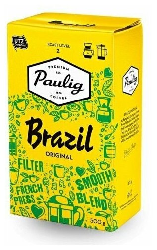 Кофе молотый Paulig Brazil, молотый, 500 гр.