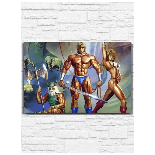 картина по номерам на холсте игра golden axe 2 9913 г 60x40 Картина по номерам на холсте игра Golden Axe (Sega, Сега, 16 bit, 16 бит, ретро приставка) - 9895 Г 60x40