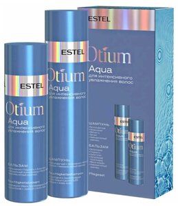 Фото Estel Professional Бессульфатный косметический набор OTIUM AQUA для увлажнения волос: шампунь 250 мл, бальзам 200 мл.