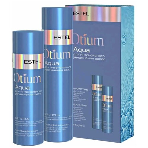 Estel Professional Бессульфатный набор OTIUM AQUA для увлажнения волос - шампунь 250 мл, бальзам 200 мл.