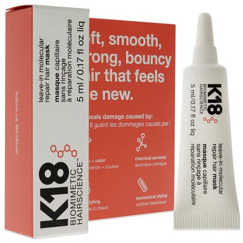 K18 Маска несмываемая для молекулярного восстановления волос, 5 мл