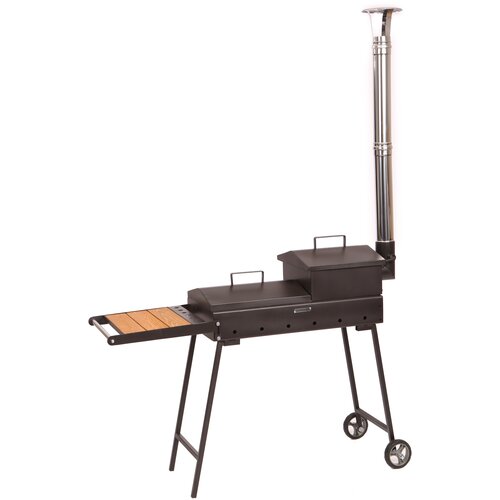 Стационарный мангал с боковым столиком и печью для казана «Granada» Hit Pro