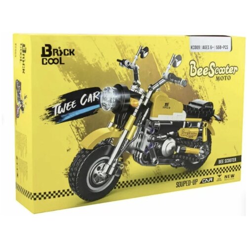 Конструктор Brick Cool Мотоцикл желтый 558 деталей КС009 
